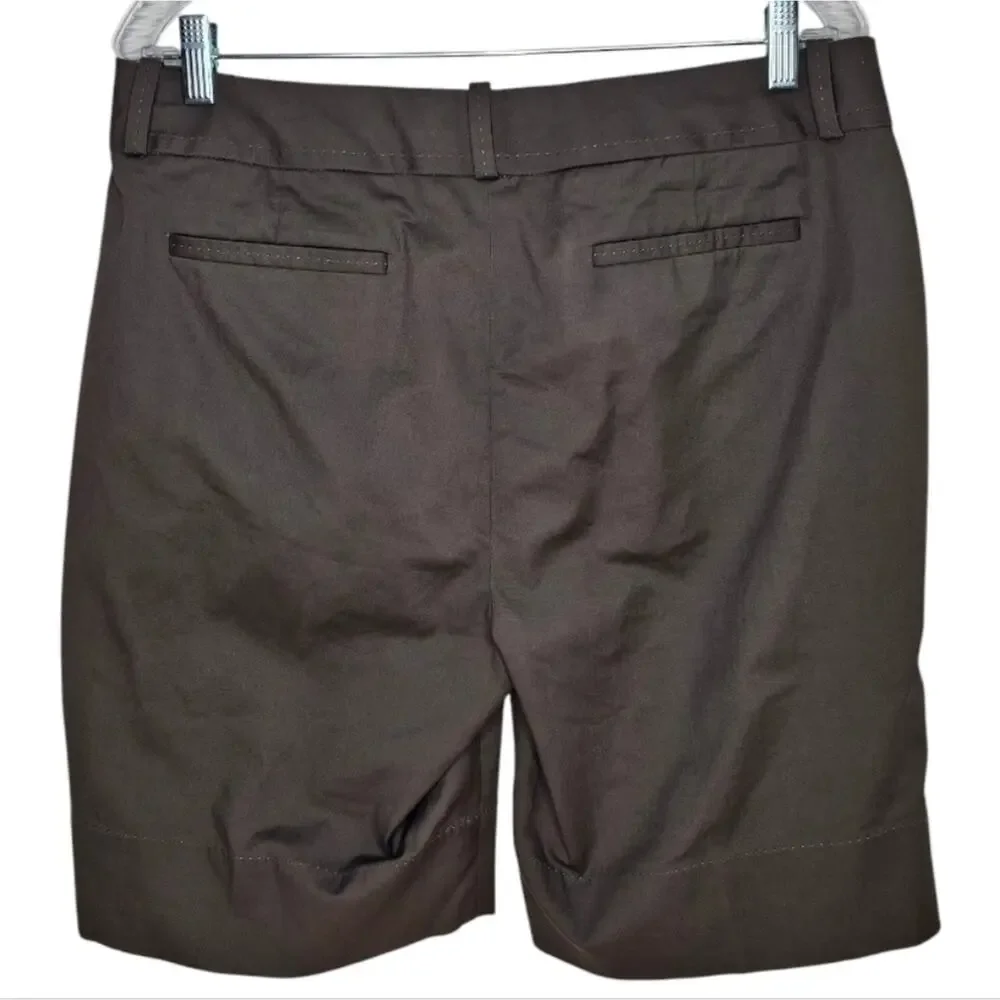 Banana Republic Martin Fit Stretch Brown Pocketed Flat Front Shorts Size 12